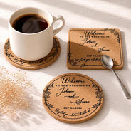 Grateful, Gift For Couples, Wedding, Custom Text - Thank You For Joining Us Couple Wedding - Personalized Cork Coaster