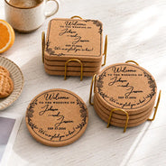 Grateful, Gift For Couples, Wedding, Custom Text - Thank You For Joining Us Couple Wedding - Personalized Cork Coaster