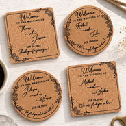 Grateful, Gift For Couples, Wedding, Custom Text - Thank You For Joining Us Couple Wedding - Personalized Cork Coaster
