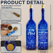 Mom - Daughters (Adult),Gift For Mother,Gift For Women,Love - Thank You Mom I Love You - Personalized Blue Bottle Light