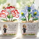 Back To School,Teacher,Grateful,Vector - Thank You Teacher For Helping Me Grow - Personalized Glass Flower Plant Pot