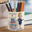 Teacher, Happy - The Best Teacher - Personalized Rotating Pen Holder
