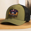 Camping,Gift For Men,Dad's Hobby,Gift For Husband,Gift For Boyfriend,Gift For Yourself,Campsite - The Campsite Is Calling - Personalized Leather Patch Hat