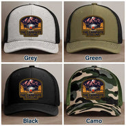 Camping,Gift For Men,Dad's Hobby,Gift For Husband,Gift For Boyfriend,Gift For Yourself,Campsite - The Campsite Is Calling - Personalized Leather Patch Hat