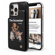 Cat Mom,Cat Lovers,Pet Lovers,Funny - The Cat Mother 3d Effect - Personalized Leather Flip Wallet Phone Case