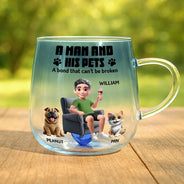 Cat Lovers,Cat Mom,Cat Dad,Happy - The Catmother A Girl And Her Cat 3D Effect - Personalized Gradient Glass Mug