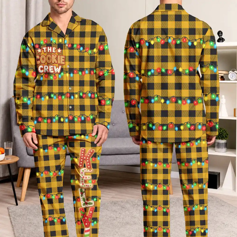 Christmas,Family,Icon,Happy - The Cookie Crew Family Gingerbread Name - Personalized Long Pajamas Set