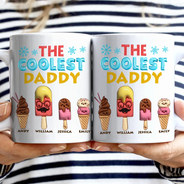 Gift For Grandpa, Gift For Father, Funny - The Coolest Pop Funny 3D Effect Cartoon Ice Cream - Personalized Mug