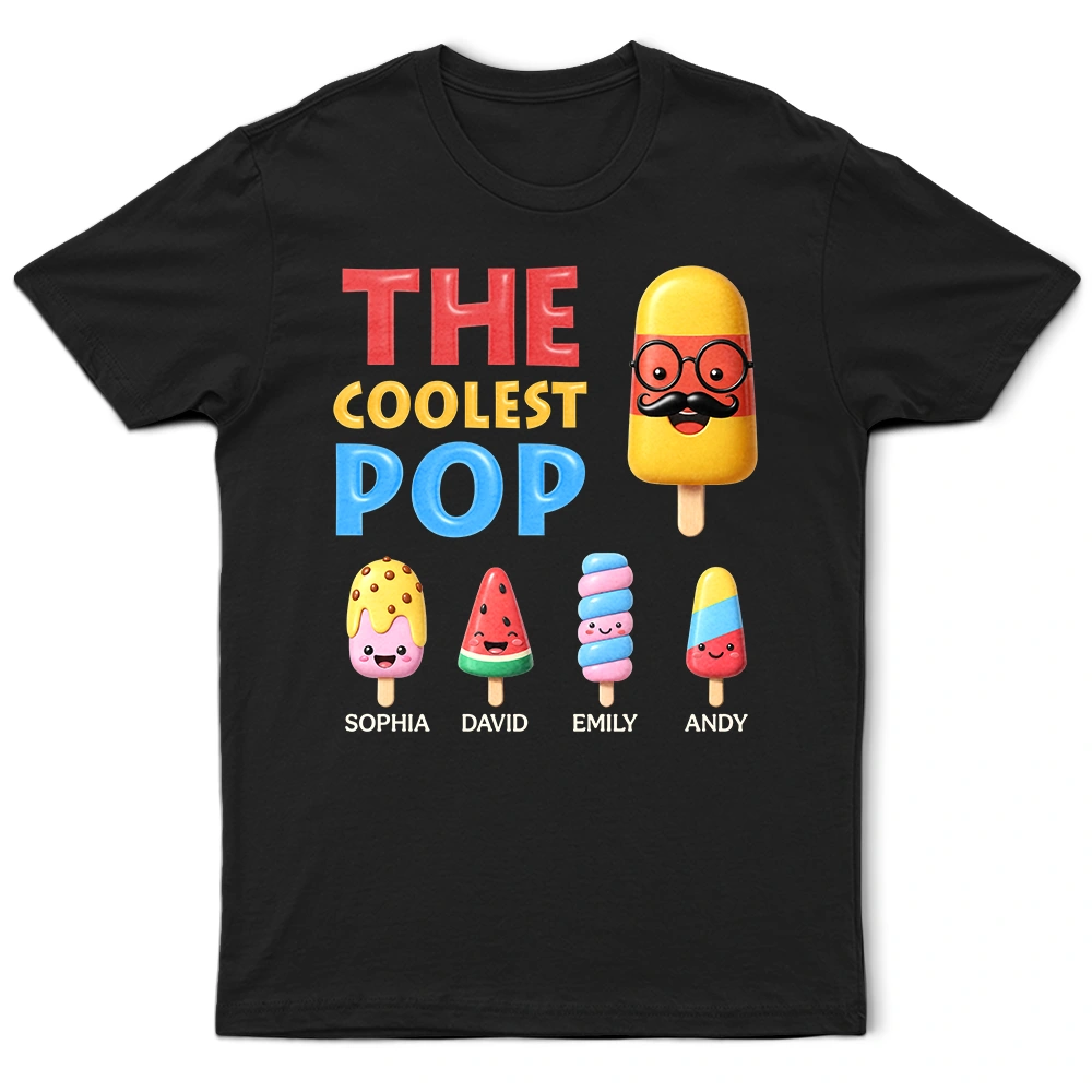 Father's Day Gifts, The Coolest Pop Grandpa Dad - Personalized T Shirt