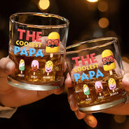 Gift For Husband,Gift For Yourself,Gift For Men,Gift For Father,Gift For Grandpa,Non-Eng,Icon,Humorous - The Coolest Pop Grandpa Dad - Personalized Whiskey Glass