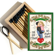 Gift For Couples, Gift For Husband, Gift For Wife, Gift For Boyfriend, Happy - The Day I Found My Perfect Match - Personalized Wooden Matchbox