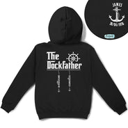 Gift For Father,Happy,Dad's Hobby,Non-Eng,Humorous - The Dockfather Nautical Dad Custom Kid Name - Personalized T Shirt