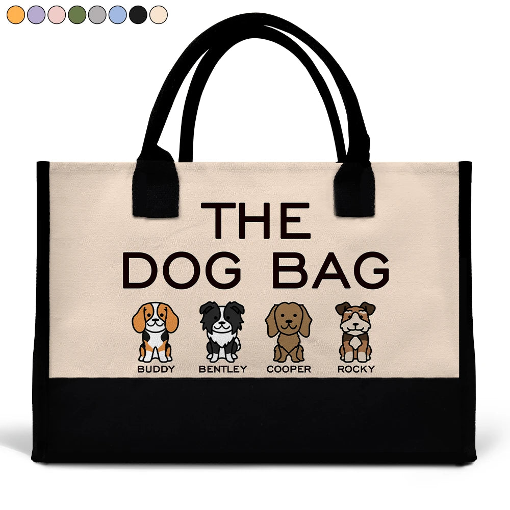 The Dog Bag Color Stick Figure Dog Cat - Personalized Canvas Tote Bag