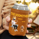 Funny,Dog Dad,Dog Lovers - The Dog Father 3D - Personalized Leather Can Cooler