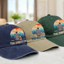 Dog Lovers,Dog Dad,Dog Mom - The Dogfather - Personalized Vintage Washed Denim Cap