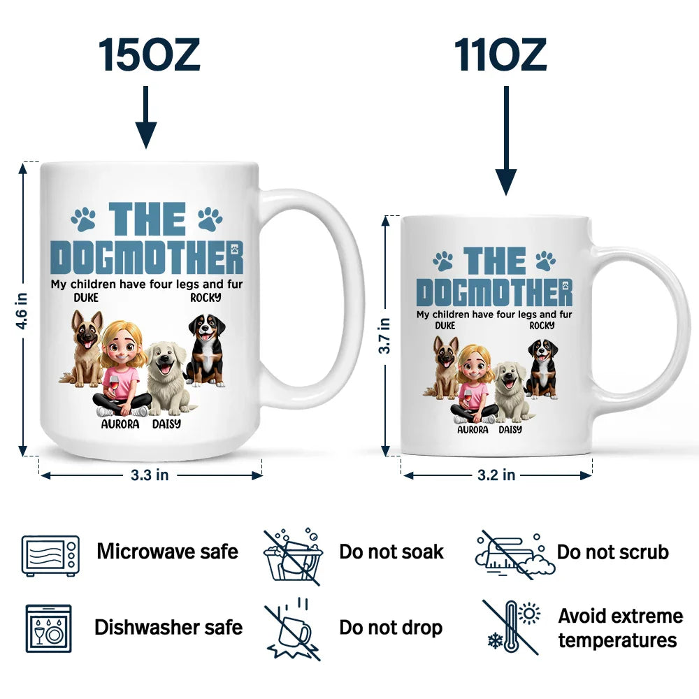 Dog Lovers,Dog Dad,Pet Lovers,Pet Dad - The Dogfather My Children Have Four Legs And Fur - Personalized Mug