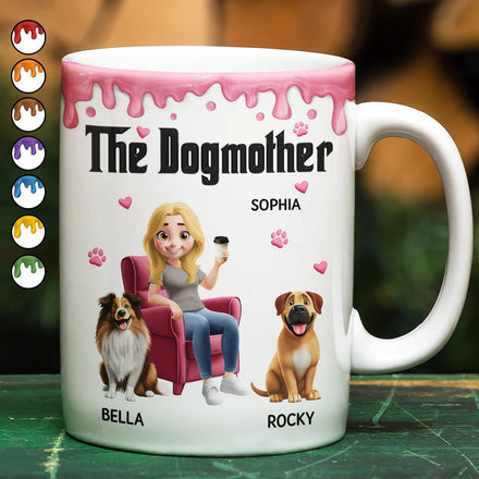 The Dogmother Dogfather - Personalized White Edge-to-Edge Mug
