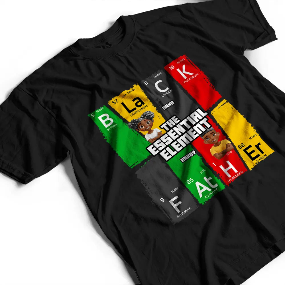 Gift For Father, Happy, Gift For Grandpa, Afro Dad - The Essential Elements - Personalized T Shirt