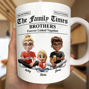 Family,Happy,Gift For Women,Gift For Men - The Family Times Newspaper Theme - Personalized Mug