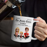 Family,Happy,Gift For Women,Gift For Men - The Family Times Newspaper Theme - Personalized Mug