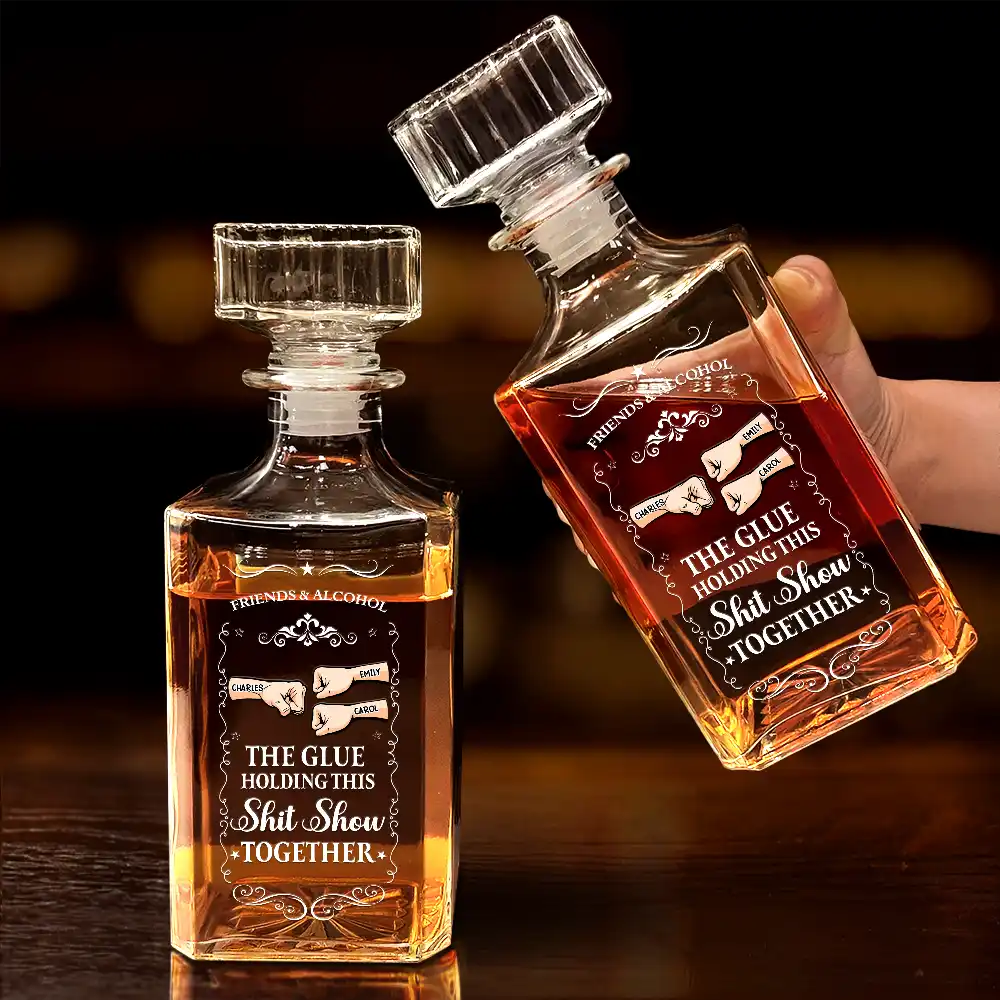 Funny,Gift For Brothers - The Glue Holding - Personalized Square Whiskey Bottle