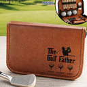 Gift For Men,Gift For Father,Golf,Sport Dad,Dad's Hobby,Gift For Husband,Gift For Couples,Non-Eng,Icon,Adorable - The Golf Father With Kids' Names - Personalized Leather Golf Bag