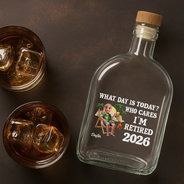 Retirement,Beach,Gift For Yourself,Happy - The Legend Has Retired 3D Effect - Personalized Whiskey Bottle