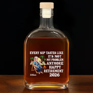 Retirement,Beach,Gift For Yourself,Happy - The Legend Has Retired 3D Effect - Personalized Whiskey Bottle