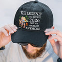 Retirement, Gift For Mother, Gift For Yourself, Happy - The Legend Has Retired 3D Embroidery Effect - Personalized Vintage Washed Denim Cap