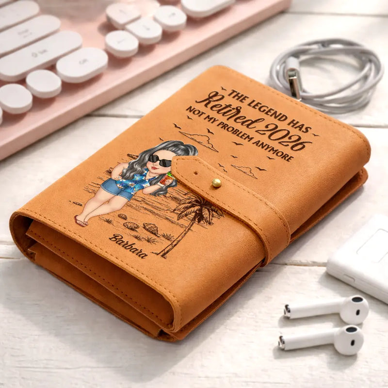 Retirement,Gift For Men,Gift For Women,Happy - The Legend Has Retired Turban Woman Man - Personalized Leather Cable Bag
