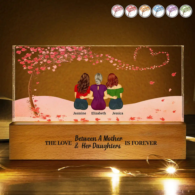 Gift For Women,Gift For Mother,Single Mom,Mom,Daughters,Sons,Children,Love - The Love Between A Mother & Her Daughters Sons - Personalized Rectangle LED Light
