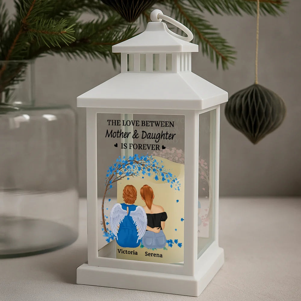 Mom - Daughters (Adult), Gift For Mother, Gift For Daughter, Love - The Love Between Mother & Daughters Is Forever - Personalized LED Candle Lantern