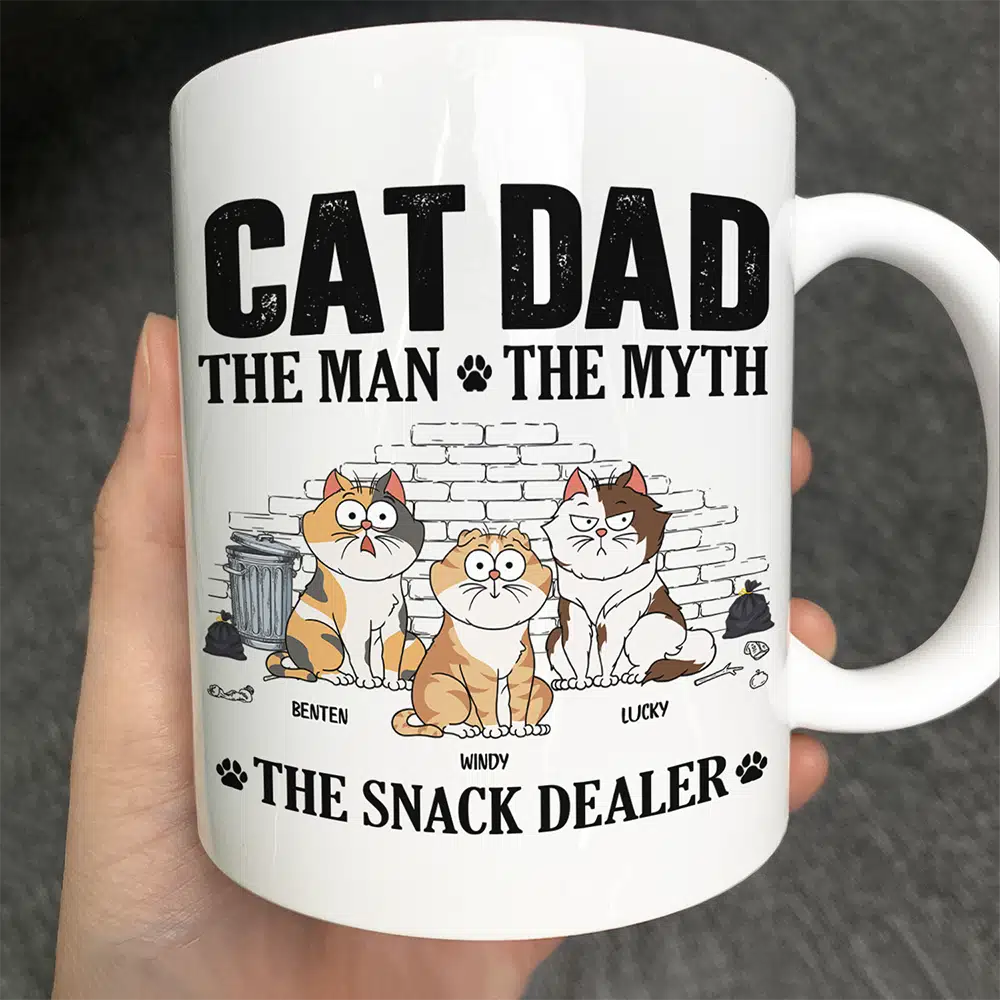 Cat Dad The Man The Myth The Snack Dealer - Personalized Mug
