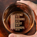 Gift For Father,Gift For Grandpa,Independence Day,Gift For Husband,Afro Dad,Non-Eng,Icon,Proud - The Original Legend Legend Husband Daddy Grandpa - Personalized Engraved Whiskey Glass