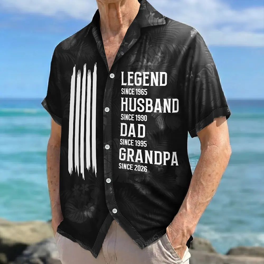 Independence Day,Gift For Grandpa,Proud,Icon - The Original Legend Legend Husband Daddy Grandpa - Personalized Hawaiian Shirt