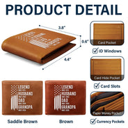 Gift For Father,Gift For Grandpa,Independence Day,Gift For Husband,Afro Dad,Non-Eng,Icon,Proud - The Original Legend Legend Husband Daddy Grandpa - Personalized Leather Wallet