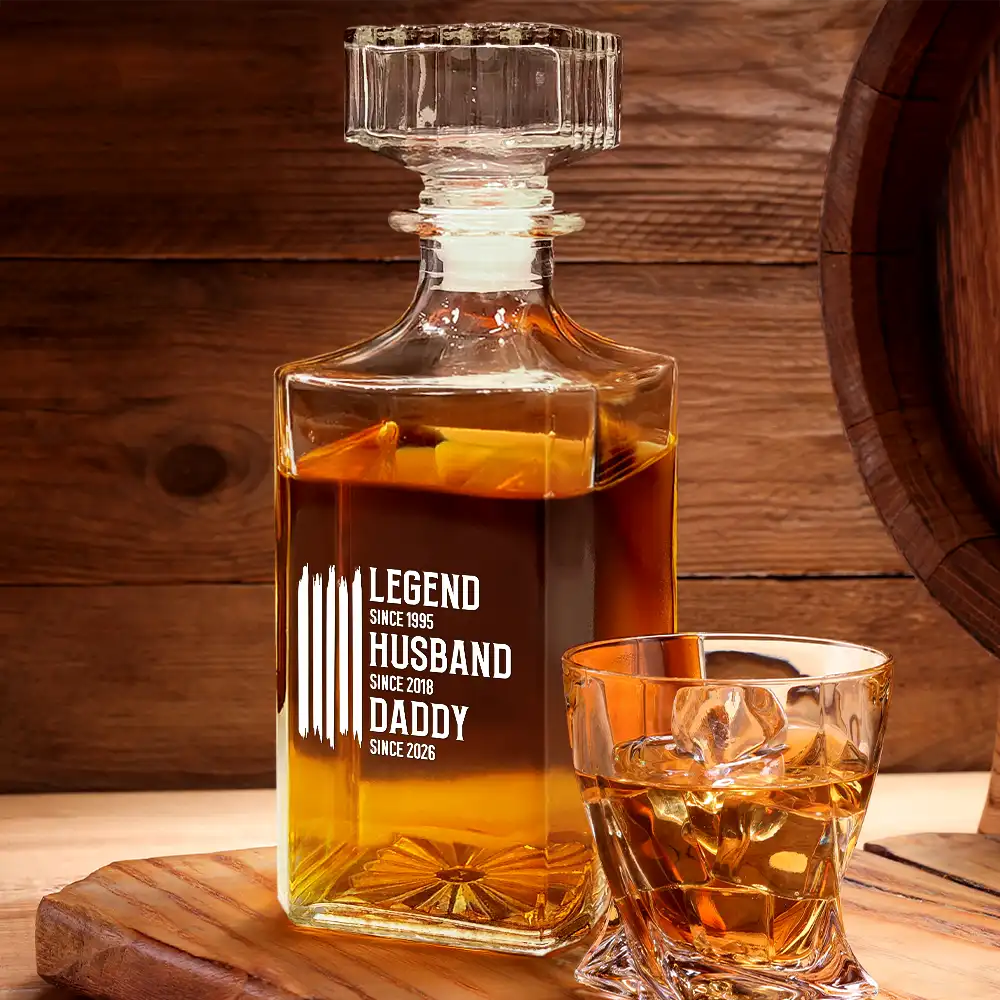 Gift For Grandpa,Dad's Hobby,Afro Dad,Gift For Men,Independence Day,Happy,Top Market - The Original Legend Legend Husband Daddy Grandpa - Personalized Square Whiskey Bottle