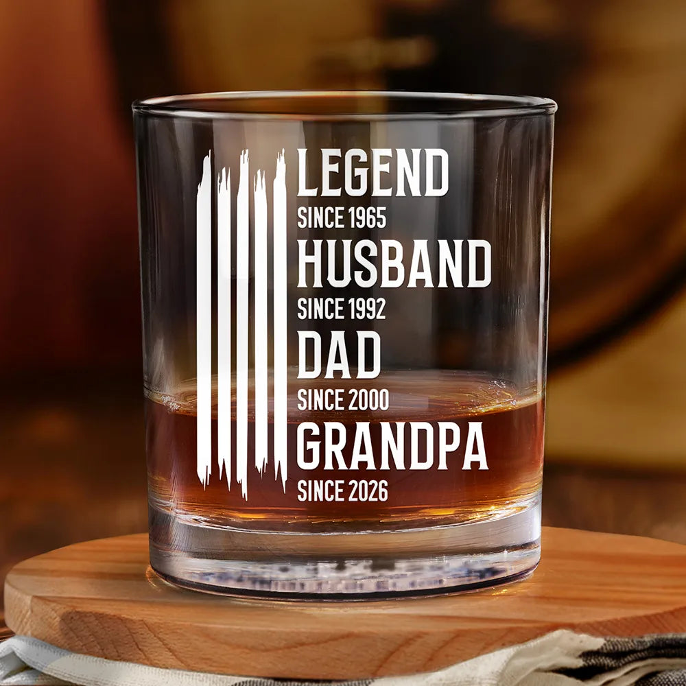 The Original Legend Legend Husband Daddy Grandpa - Personalized Whiskey Glass