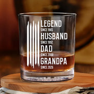 Gift For Grandpa,Dad's Hobby,Afro Dad,Gift For Men,Independence Day,Happy,Top Market - The Original Legend Legend Husband Daddy Grandpa - Personalized Whiskey Glass
