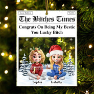 Christmas,Gift For Bestie,Funny - The Times Congrats On Being My Bestie - Personalized Custom Shaped Acrylic Ornament