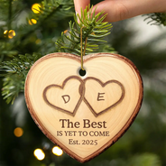 Gift For Couples,Gift For Husband,Gift For Wife,Gift For Boyfriend,Gift For Girlfriend,Anniversary,Wedding Anniversary,Love - The Year We Became Mr & Mrs Initial Letter - Personalized Heart Ceramic Ornament