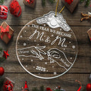 Gift For Couples,Christmas,Engaged,Married ,Anniversary,Love,Gift For Husband,Gift For Girlfriend,Gift For Boyfriend,Gift For Wife - The Year We Got Engaged - Personalized Custom Shaped Acrylic Ornament