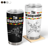 Afro Dad,Gift For Men,Gift For Father,Gift For Grandpa,Happy,Top Market,Top Market,Icon - The Blackfather Fist Bump - Personalized Tumbler