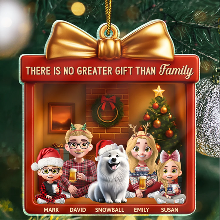 There Is No Greater Gift Than Family 3D Effect - Personalized Custom Shaped Acrylic Ornament