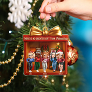Christmas,Gift For Bestie,Gift For Sisters,Happy - There Is No Greater Gift Than Friendship 3D Effect - Personalized Custom Shaped Acrylic Ornament