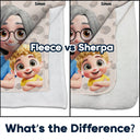 Gift For Grandma, Gift For Grandparents, Grandma - Grandkids, Happy - This Is My Grandkids Cuddling Blanket - Personalized Fleece Blanket, Sherpa Blanket
