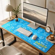 Gift For Father,Top Market,Proud,Icon - This Daddy Belongs To - Personalized Leather Desk Mat