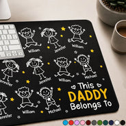 Gift For Father,Top Market,Proud,Icon - This Daddy Belongs To - Personalized Leather Desk Mat