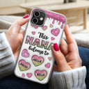This Mom Grandma Belongs To Heart Icon - 3D Inflated Effect Printed, Personalized Clear Phone Case