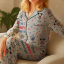 Gift For Mother,Gift For Grandma,Love,Gift For Wife,Independence Day - This Grandma Mom Belongs To Kids Pet US Flag - Personalized Satin Pajama Set